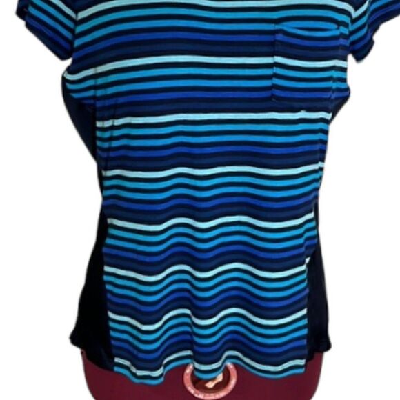 The Limited Women's Blue Striped Pocket Tee Size Medium - Picture 4 of 12